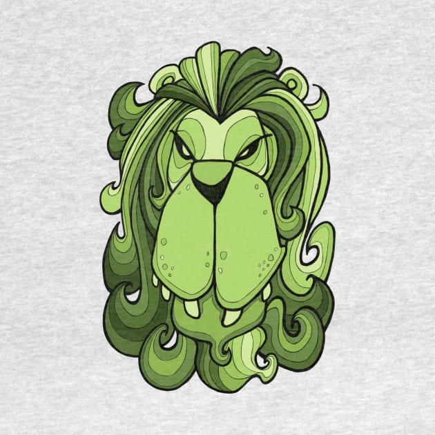 Lion - Greenery green by BigNoseArt